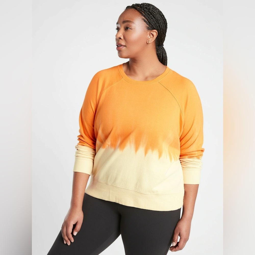 Athleta Sundown Dip Dye Sweatshirt, Abyssinian Yellow XL